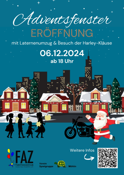 FAZ - Adventsfenstereröffnung mit Laternenumzug & Besuch der Harley Kläuse